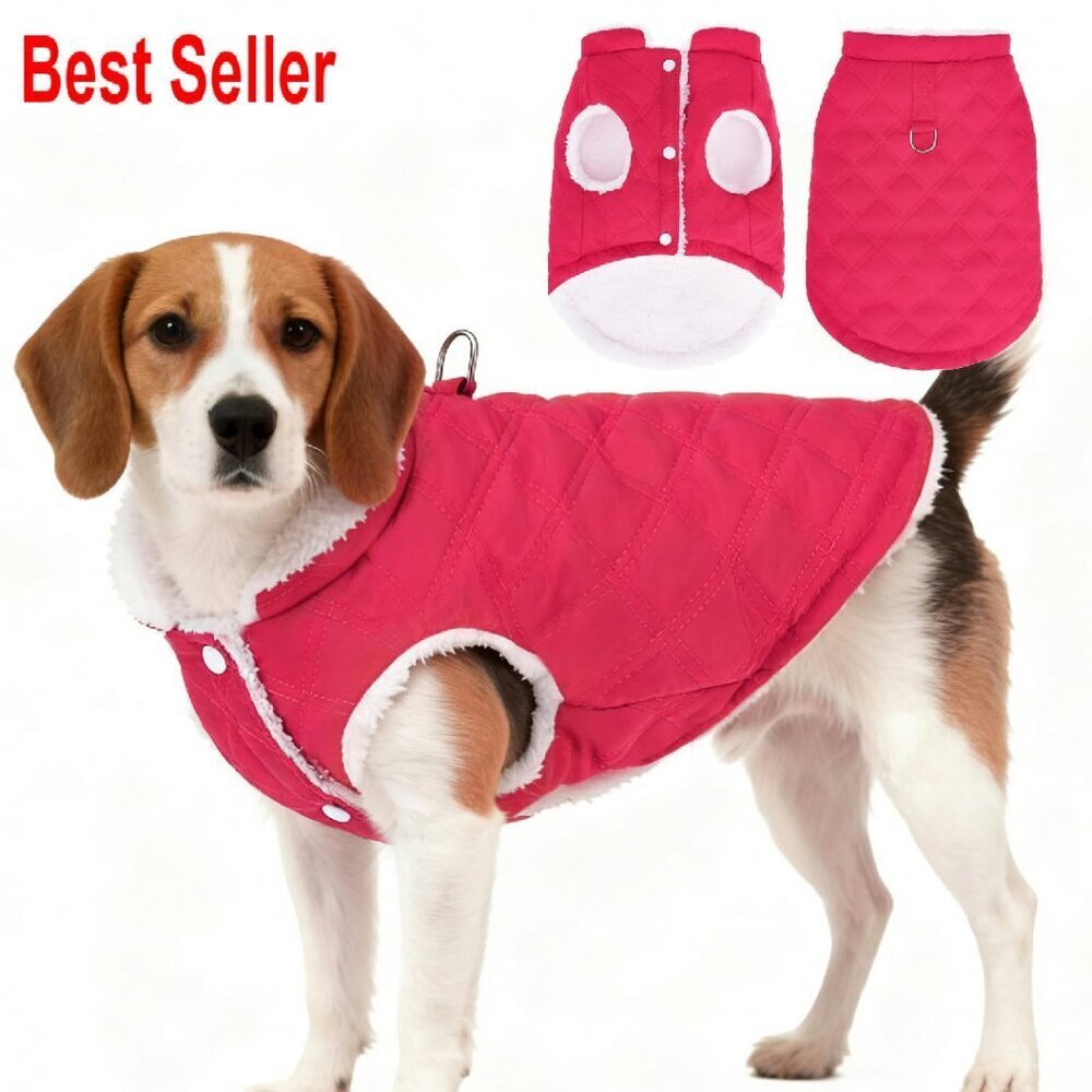 Dog Winter Coat Fleece Pet Jacket Windproof Water Resistant Cold Weather Apparel